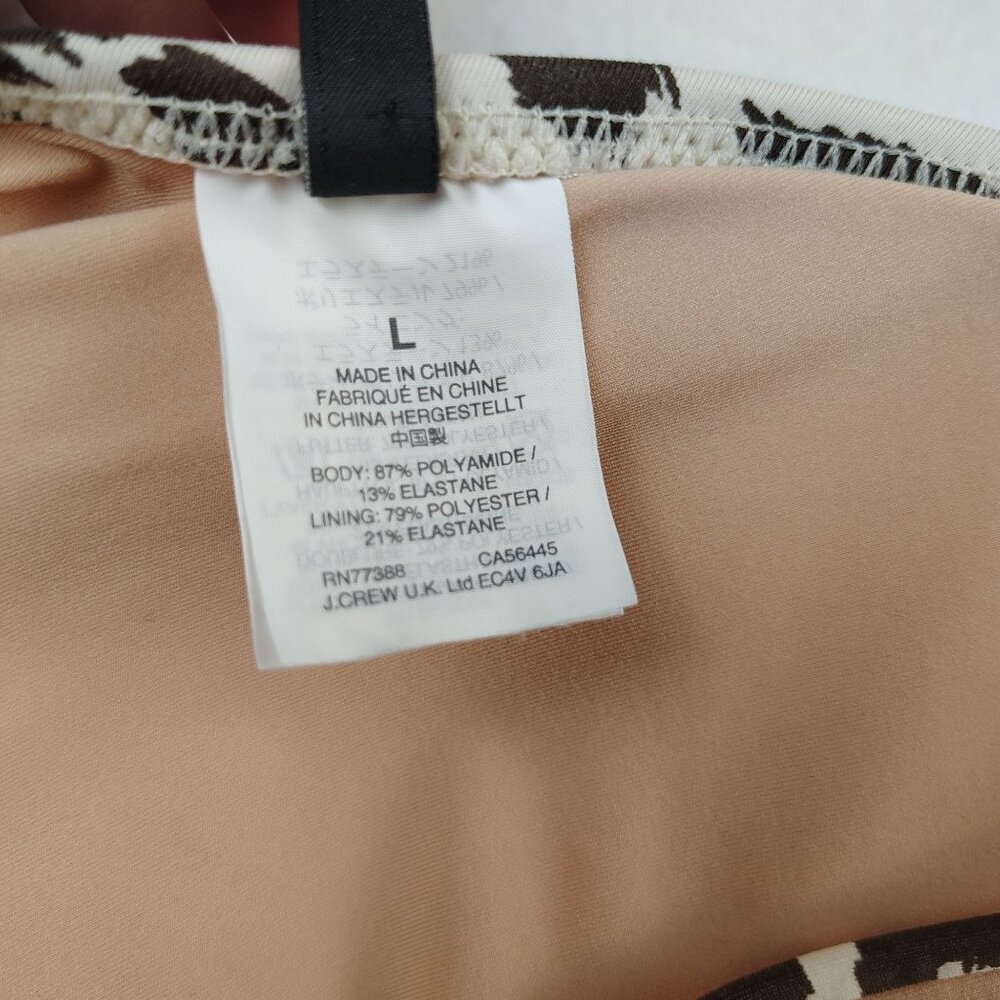 J Crew Animal Print Bikini Bathing Suit Top Sz Large - Picture 5 of 7